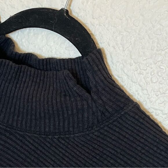 We The Free by Free People Casey Mock Neck Ribbed Tunic in Black size Small - Picture 5 of 14